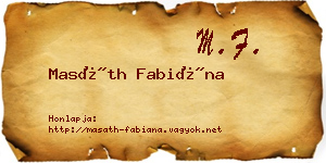 Masáth Fabiána névjegykártya